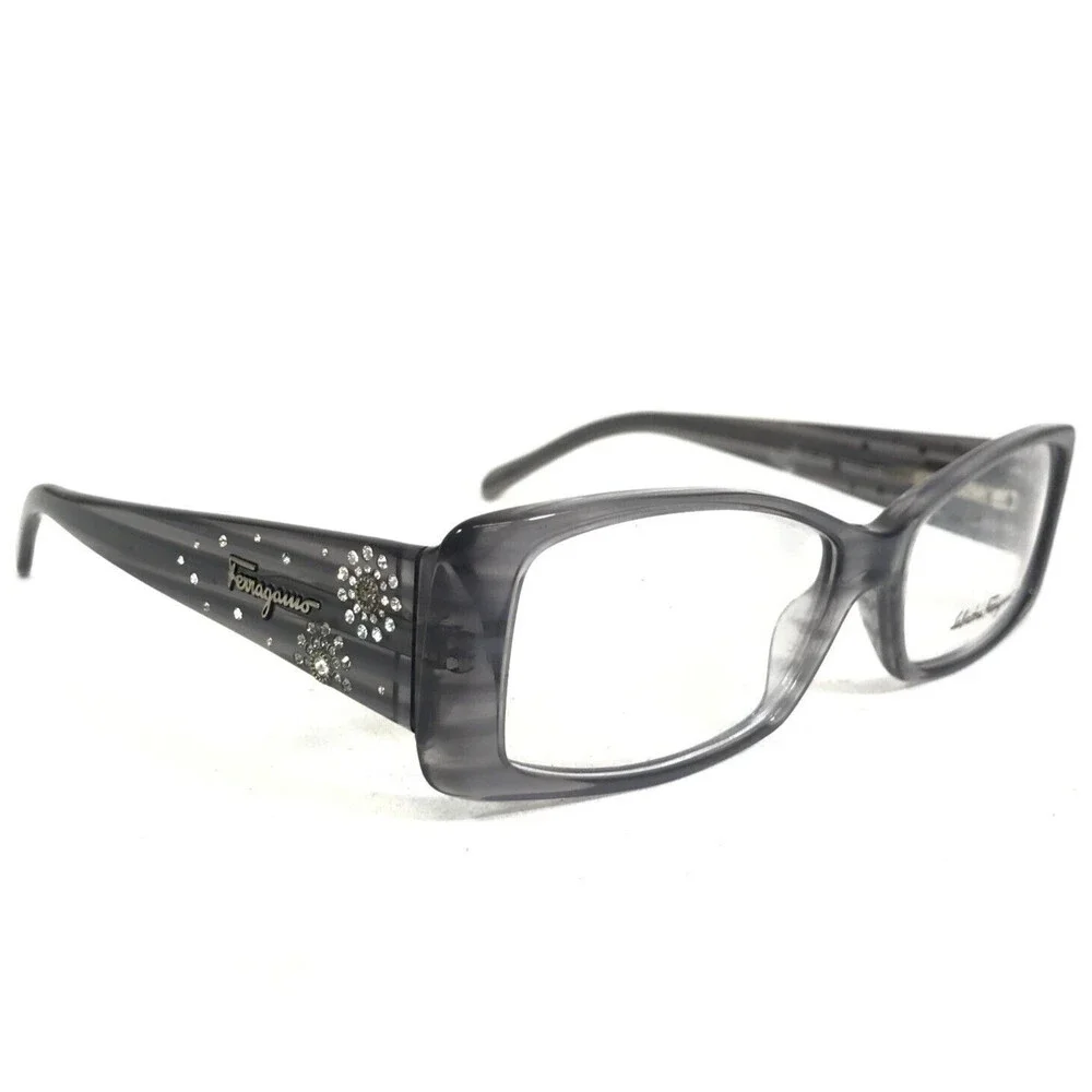 Salvatore Ferragamo Eyeglasses Frames 2639-B 478 Clear Gray Crystals 52-15-135